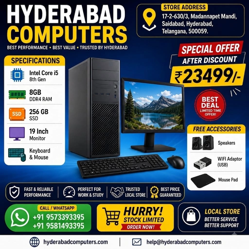 Intel Core i5 8th Gen desktop computer offer, priced at 23,499 rupees after discount