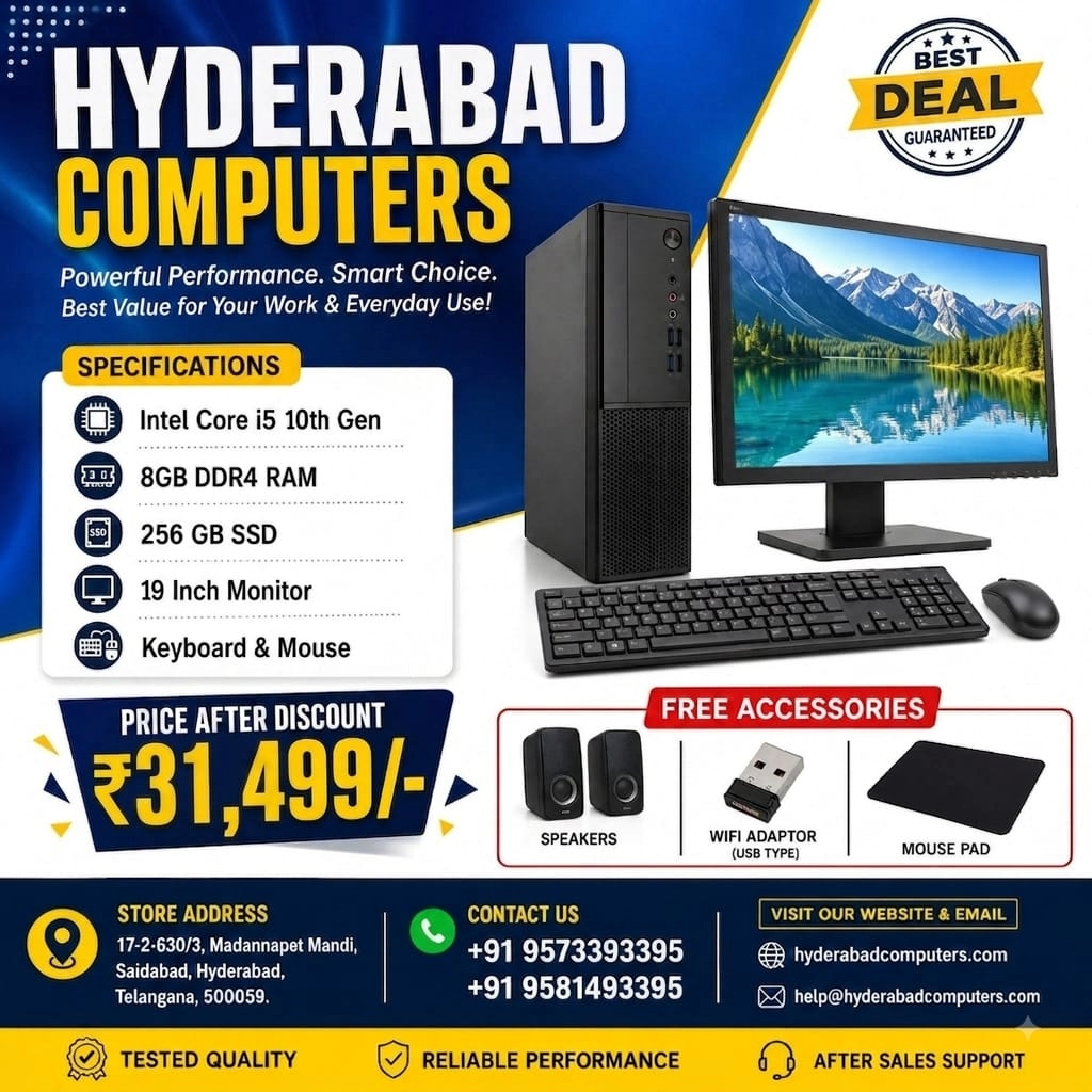 Intel Core i5 10th Gen desktop computer offer, priced at 31,499 rupees after discount