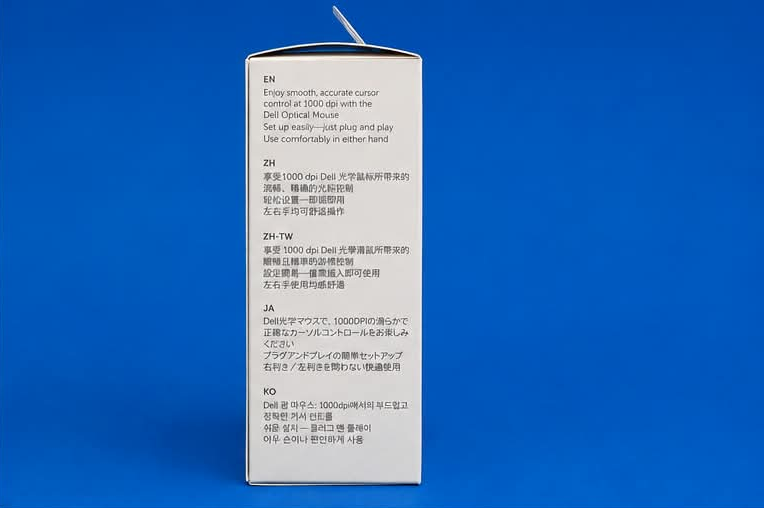 Side multilingual description thumbnail