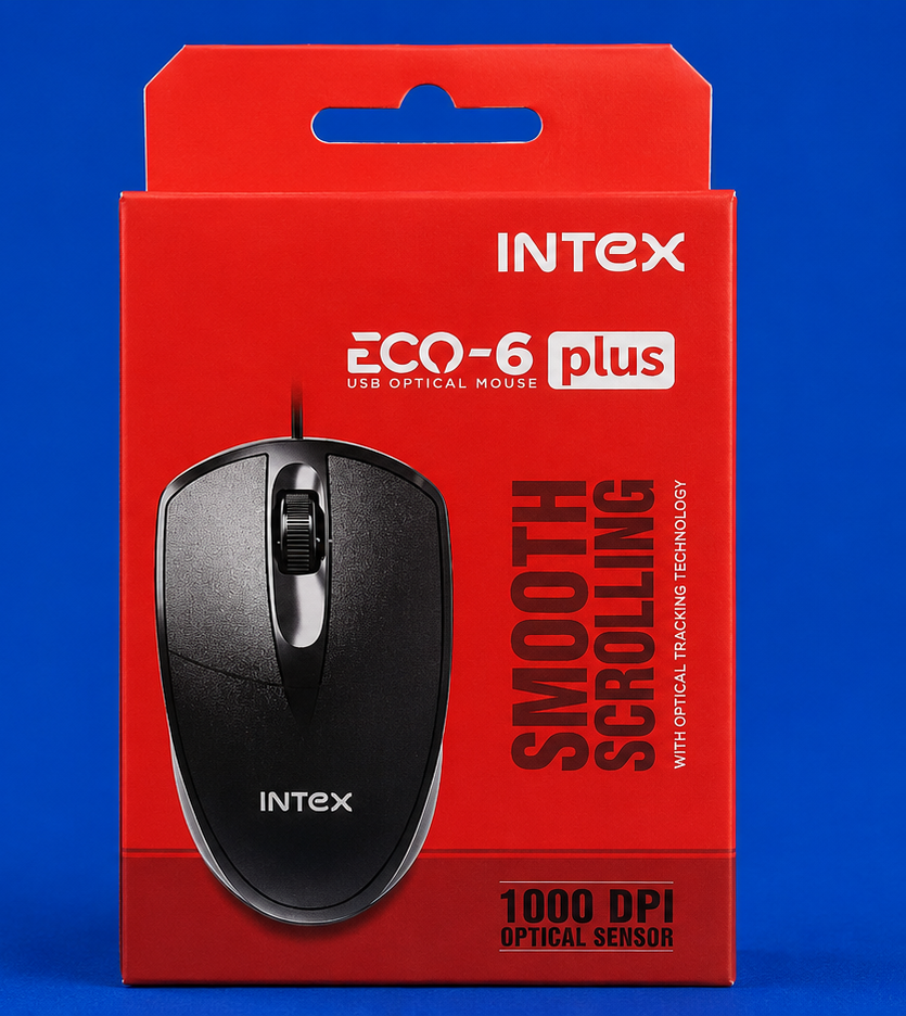 Intex ECO-6 Plus USB optical mouse box front view