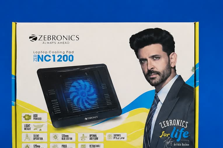 Zebronics ZEB-NC1200 laptop cooling pad box front view
